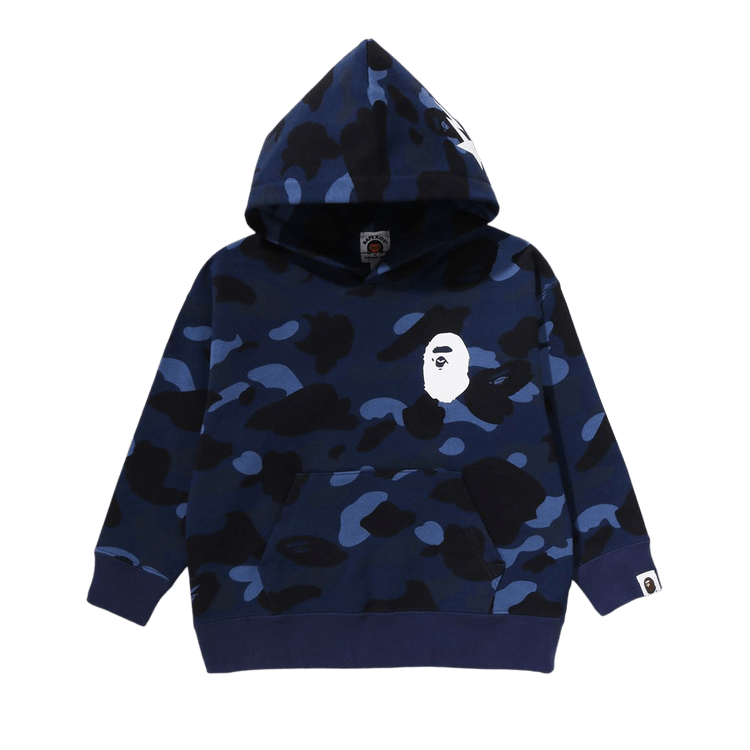 BAPE Kids Color Camo Ape Head Relaxed Fit Pullover Hoodie "Navy"