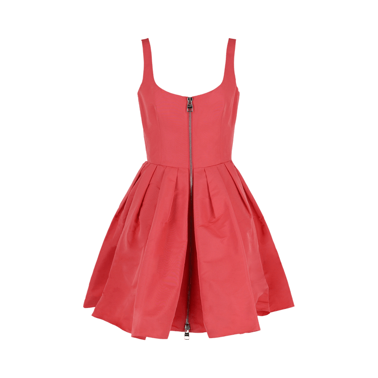 Alexander McQueen Zip Detail Sleeveless Dress "Coral"