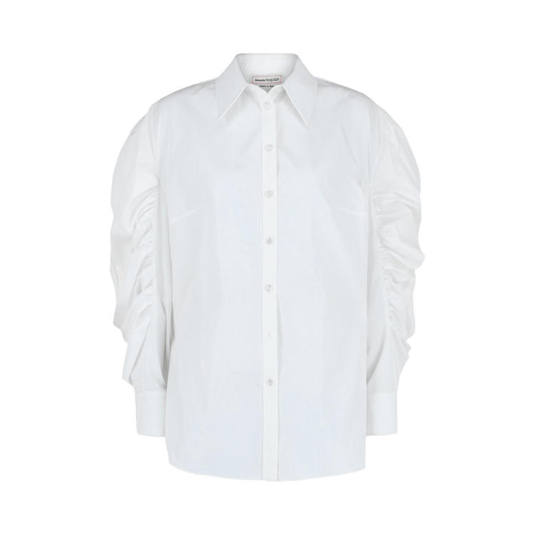 Alexander McQueen Puff Sleeve Poplin Shirt "Optical White"
