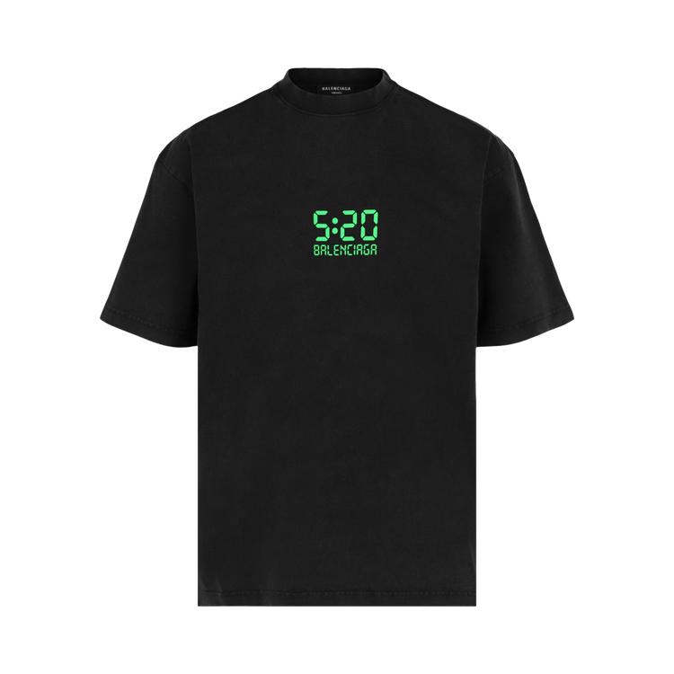 Balenciaga 5:20 Graphic T-Shirt "Wash Black/Green"