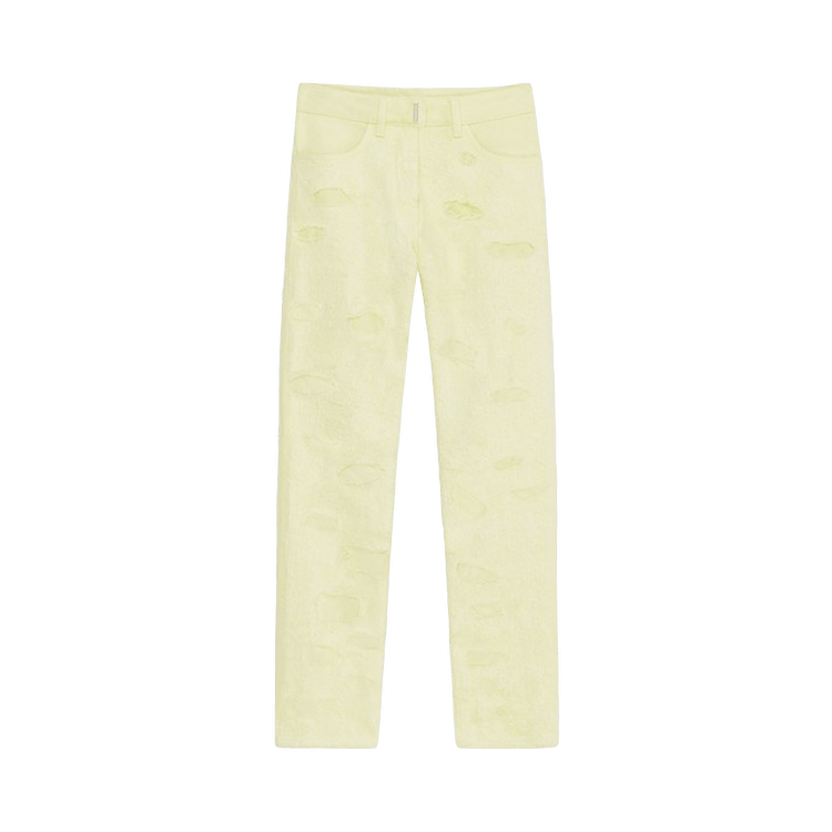 Givenchy Distressed Denim Jeans "Acid Yellow"