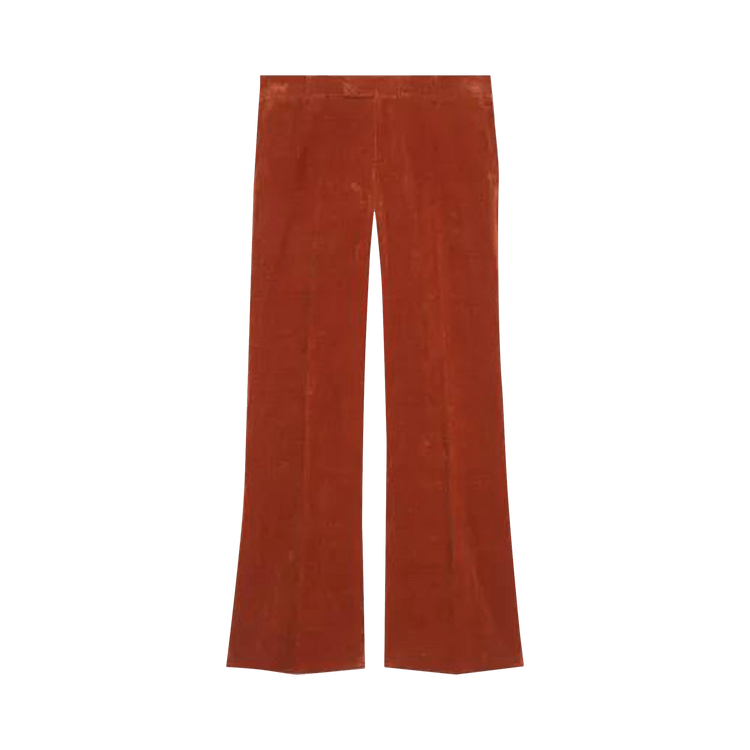 Gucci Velvet Flared-Leg Pants "Red"