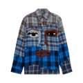 KidSuper Face Patchworked Shirt "Blue/Multicolor"