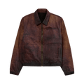 KidSuper Printed Distressed Coat "Burnt Red"