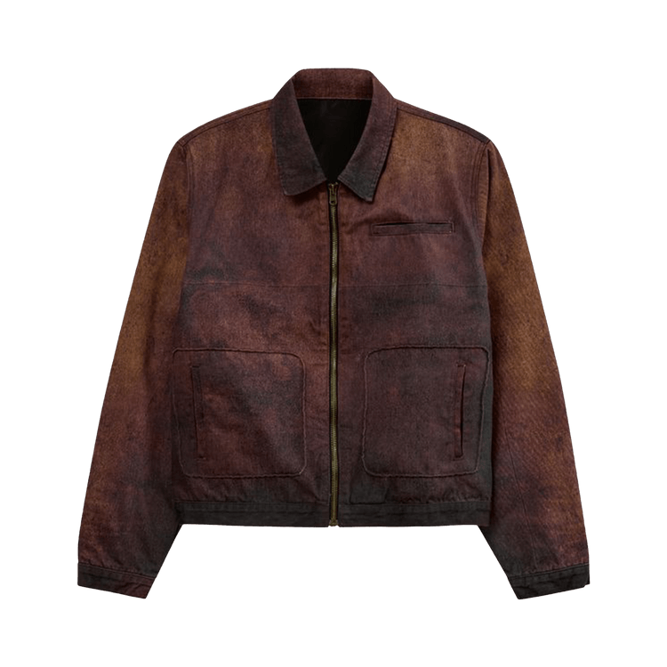 KidSuper Printed Distressed Coat "Burnt Red"