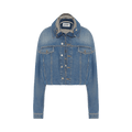 Jean Paul Gaultier Hooded Double Layer Denim Jacket "Vintage Blue"