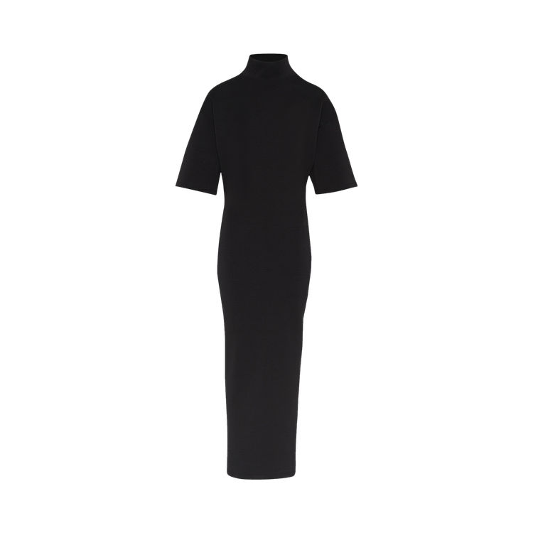 Jean Paul Gaultier Printed High Neck Long Dress "Black/Dark Grey"