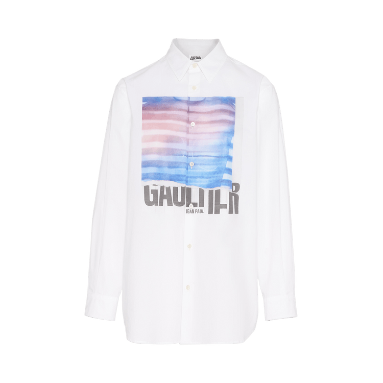 Jean Paul Gaultier Printed Shirt "White/Light Blue/Peach"