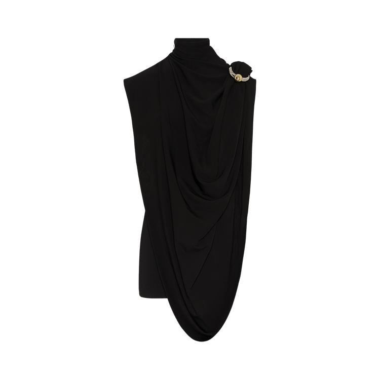 Jean Paul Gaultier Short Draped Jersey Dress "Black"