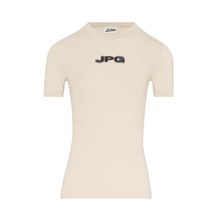 Jean Paul Gaultier Printed Baby Tee "Light Beige/Black"
