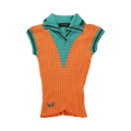 Kiko Kostadinov Quimby Sleeveless Knit Polo "Amber Glow/Lagoon"