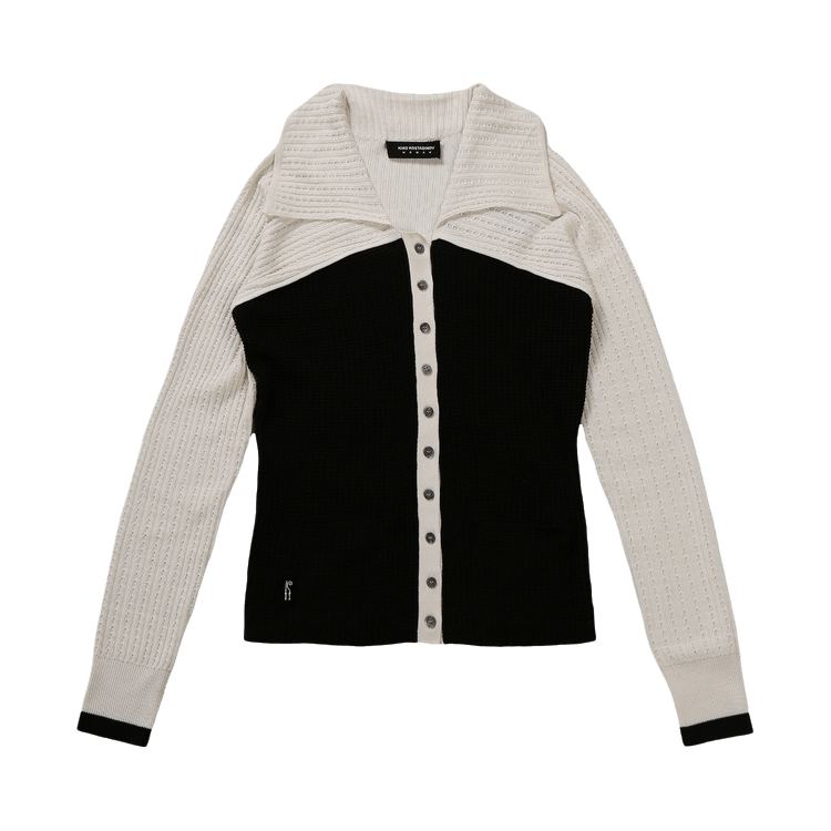 Kiko Kostadinov Rover Knit Cardigan "Phantom Black/Bone White"