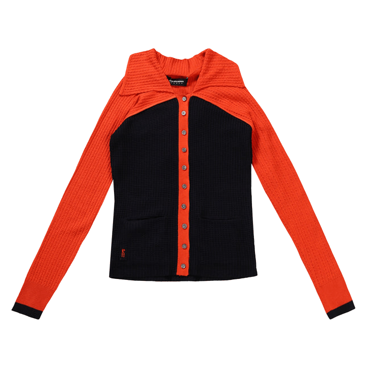 Kiko Kostadinov Rover Knit Cardigan "Eclipse Blue/Vermillion Red"