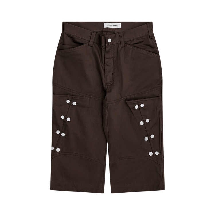 Kiko Kostadinov Inex Snap Shorts "Java Brown"