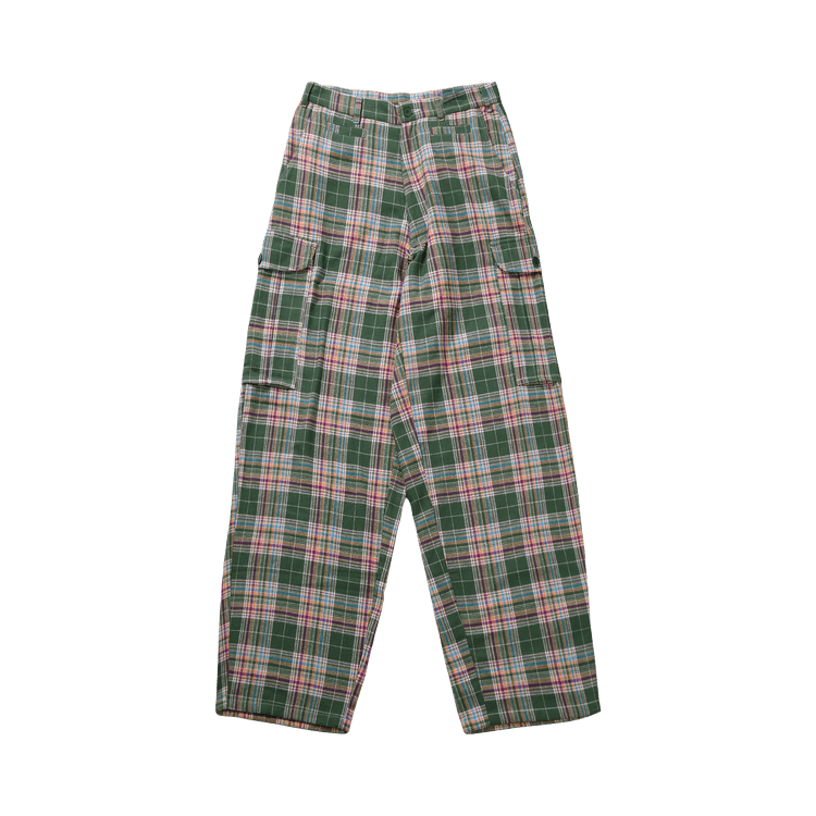 Sky High Farm Workwear Flannel Cargo Pants "Green"