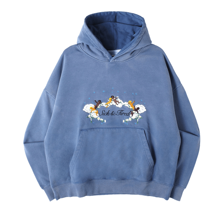 Jungles Sick And Tired Vintage Hoodie "Blue"