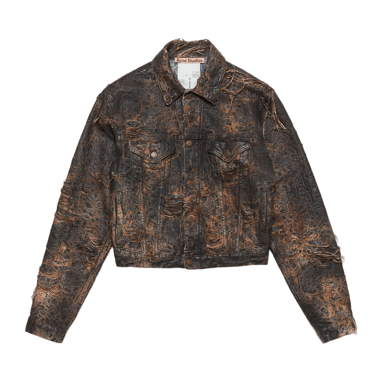 Acne Studios Distressed Monogram Denim Jacket "Brown"