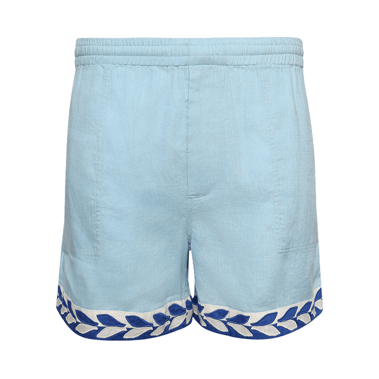 Bode Seedling Stripe Shorts "White/Blue"