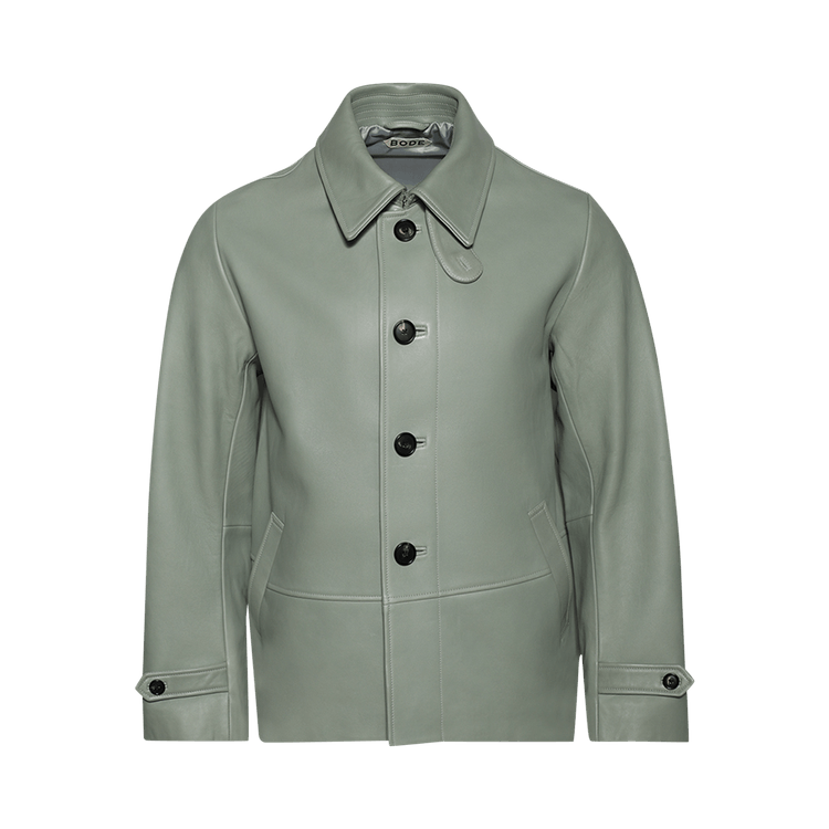 Bode Cropped Continental Coat "Sea Foam"