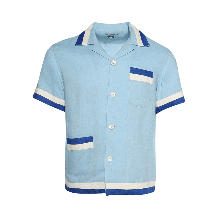 Bode Seedling Stripe Shirt "White/Blue"