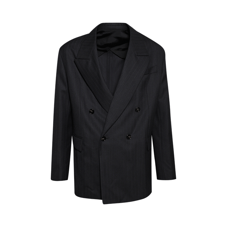 Bottega Veneta Striped Wool Jacket "Black/Dark Blue"