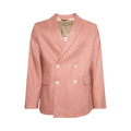 Bode Lightweight Linen Double-Breasted Suit Jacket "Pink"