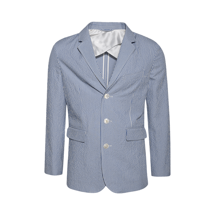 Bode Club Stripe Single Breasted Suit Jacket "Blue/White"