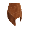 Coperni Suede Asymmetric Fringed Skirt "Brown"