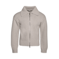 Bottega Veneta Zip-Up Knitted Cardigan "Dove Melange"