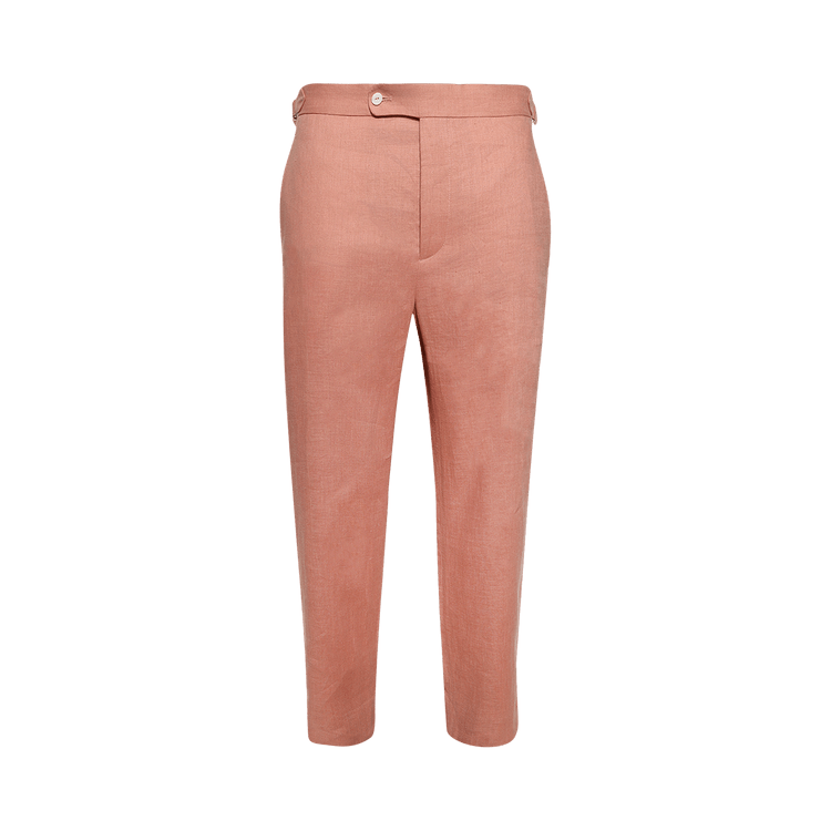 Bode Lightweight Linen Side Buckle Trousers "Pink"