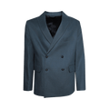 Bode Lightweight Linen Double-Breasted Suit Jacket "Teal"
