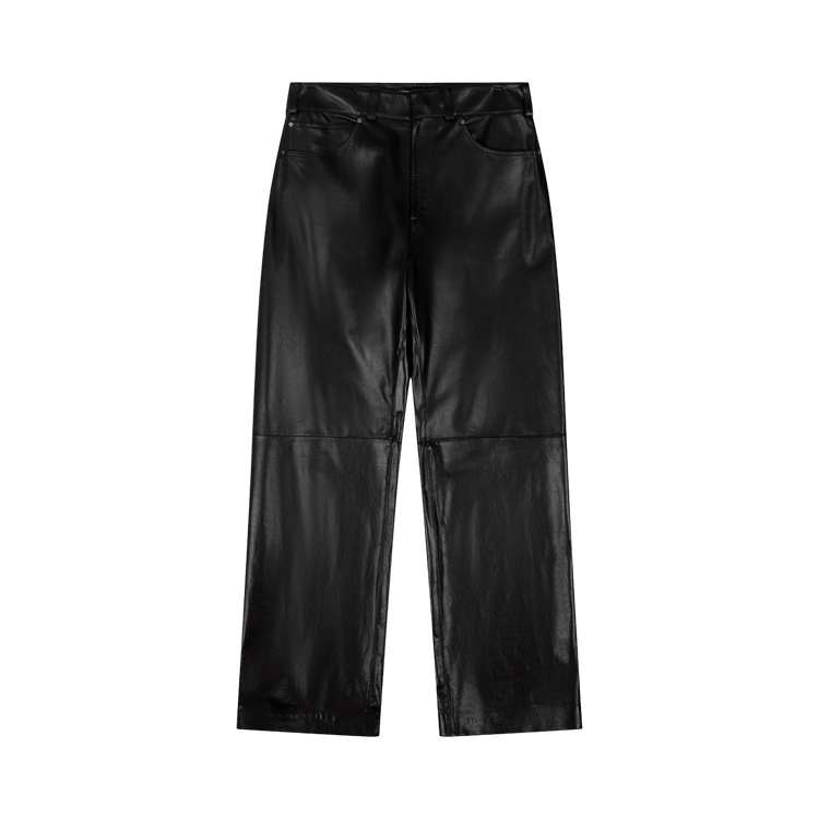 Entire Studios Straight Leg Pants "Black Leather"