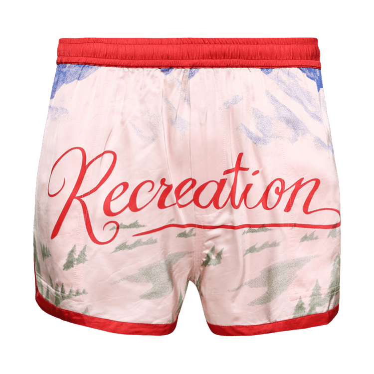 Bode Postcard Gym Shorts "Pink/Multicolor"