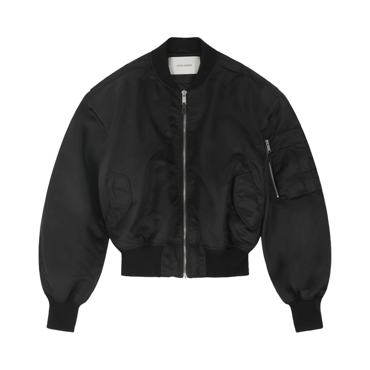 Entire Studios Cropped Broad Bomber Jacket "Oil"