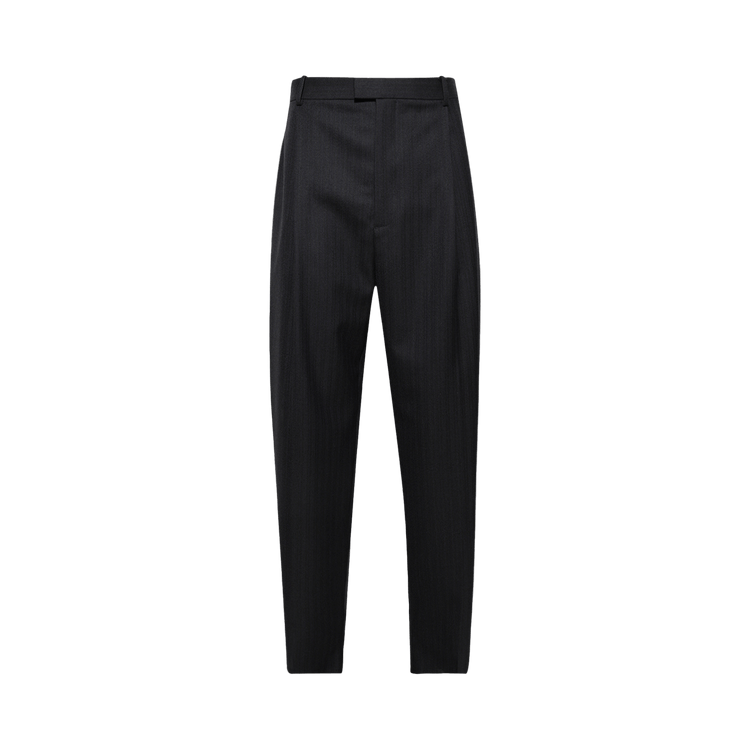 Bottega Veneta Striped Wool Trousers "Black/Dark Blue"