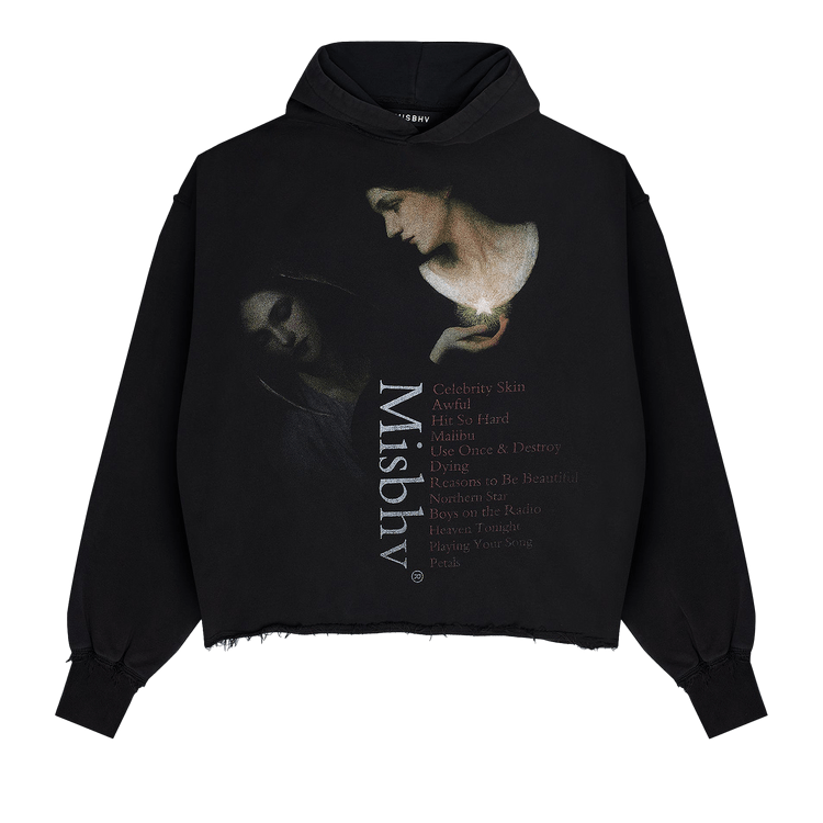 MISBHV Celebrity Skin Cropped Hoodie "Washed Black"