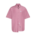 Martine Rose Short-Sleeve Boxy Wrap Shirt "Purple/Black Stripe"