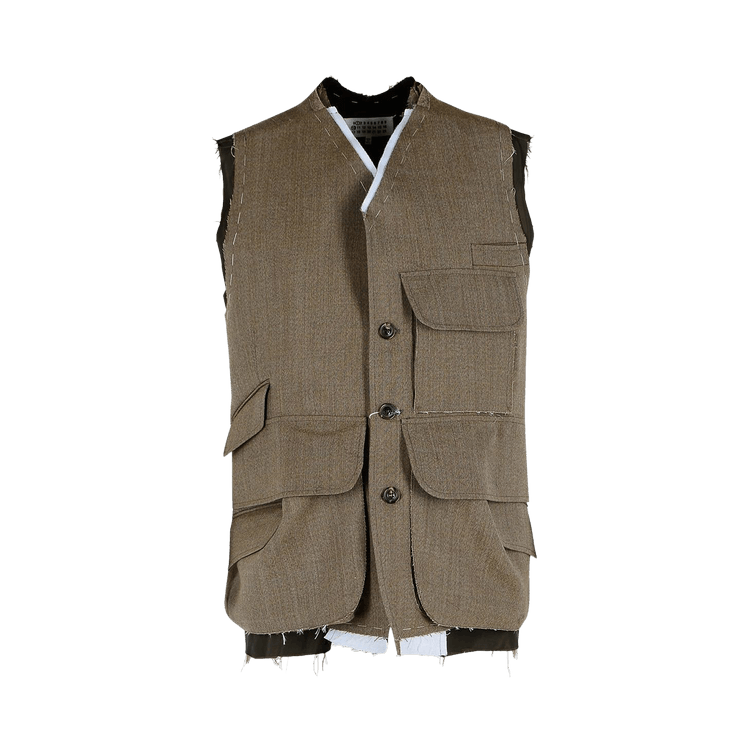 Maison Margiela Quilted Gilet "Olive"