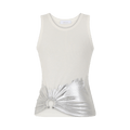 Rabanne Piercing Ribbed Jersey Tank Top "White/Silver"