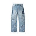 Who Decides War Side Patch Relaxation Denim Jeans "Sky"