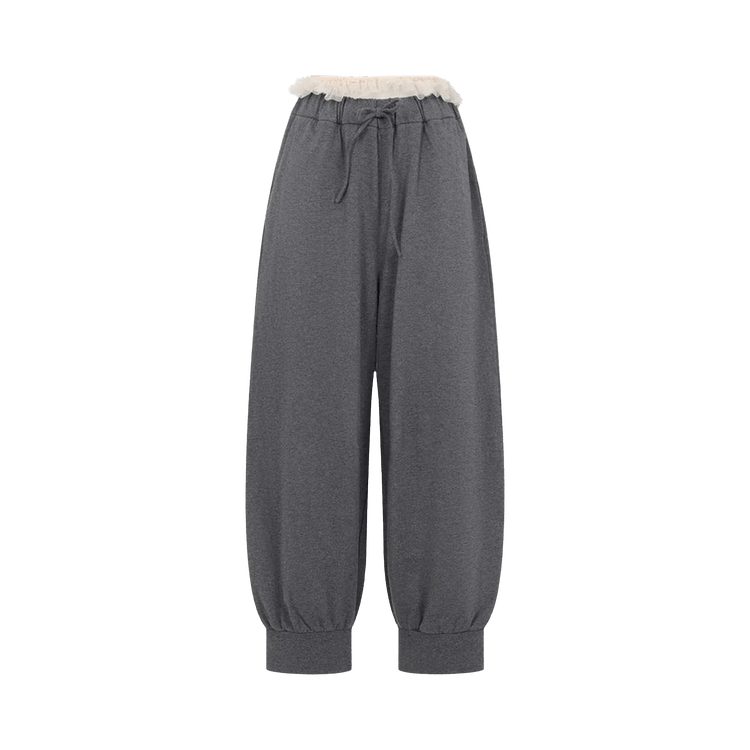 Simone Rocha Exposed Frilly Brief Joggers "Charcoal"