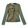 Simone Rocha Genieve Figgis Print Fitted Ballet Mesh Top "Multicolor"