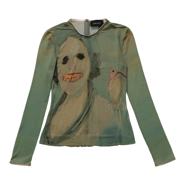 Simone Rocha Genieve Figgis Print Fitted Ballet Mesh Top "Multicolor"