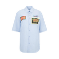 Martine Rose Short-Sleeve Casual Shirt "Blue/White Stripe"