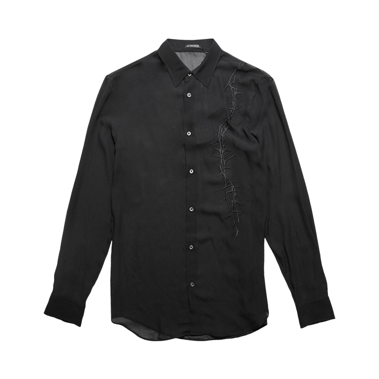 Ann Demeulemeester Korneel Standard Fit Shirt With Thorns Embroidery "Black"