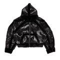 Ottolinger Shearling Fitted Multiline Jacket "Shinny Black"