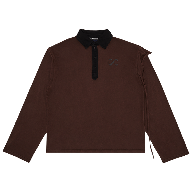 Ottolinger Long-Sleeve Polo "Dark Brown Wash"