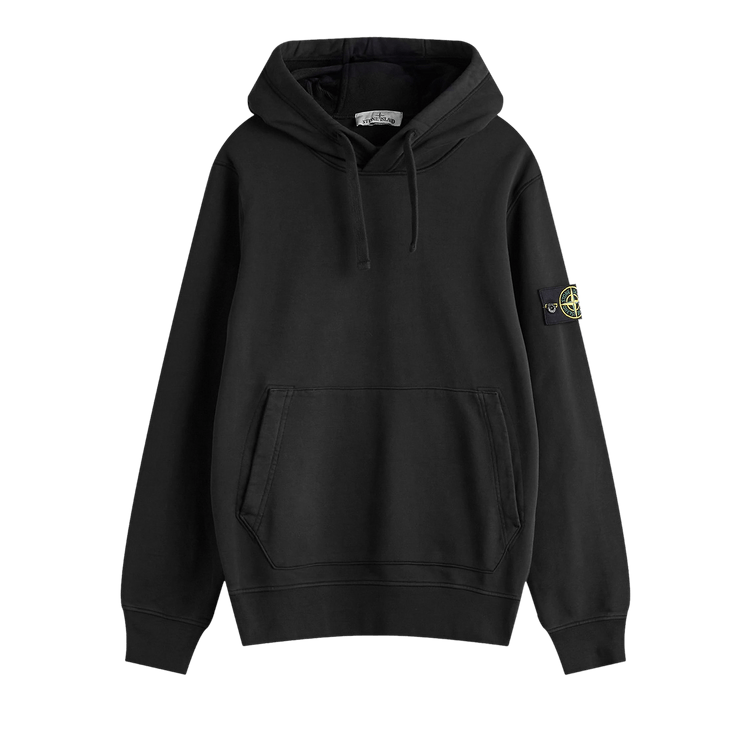 Stone Island Fleece Garment Dyed Hoodie "Black"