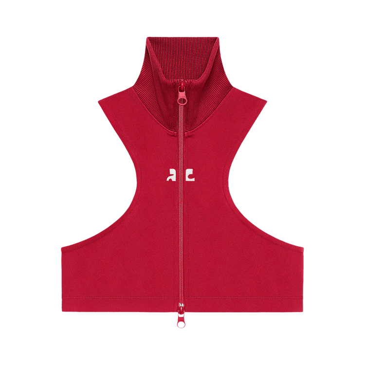 Courrèges Scuba Tracksuit Interlock Cropped Jacket "Ruby"