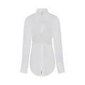 Jean Paul Gaultier Zip On Back Long Draped Shirt "White"